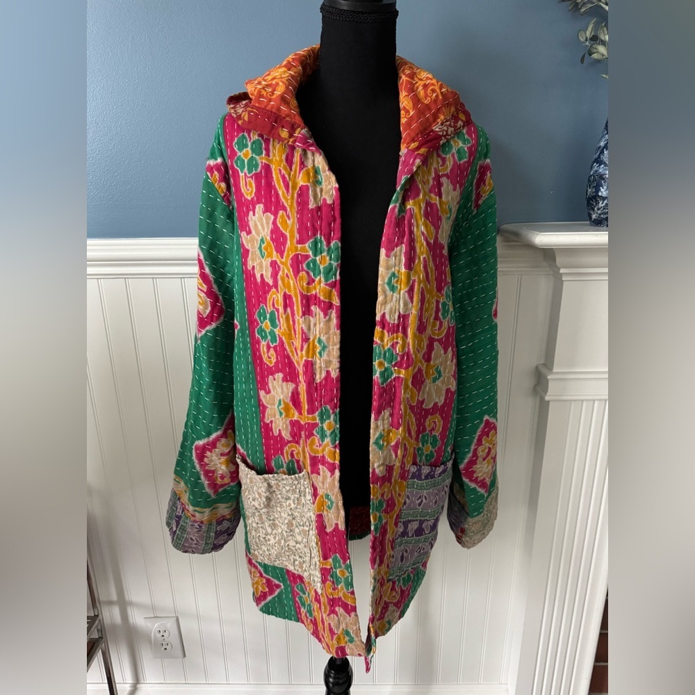 Women's Multicolor Floral Hooded Jacket